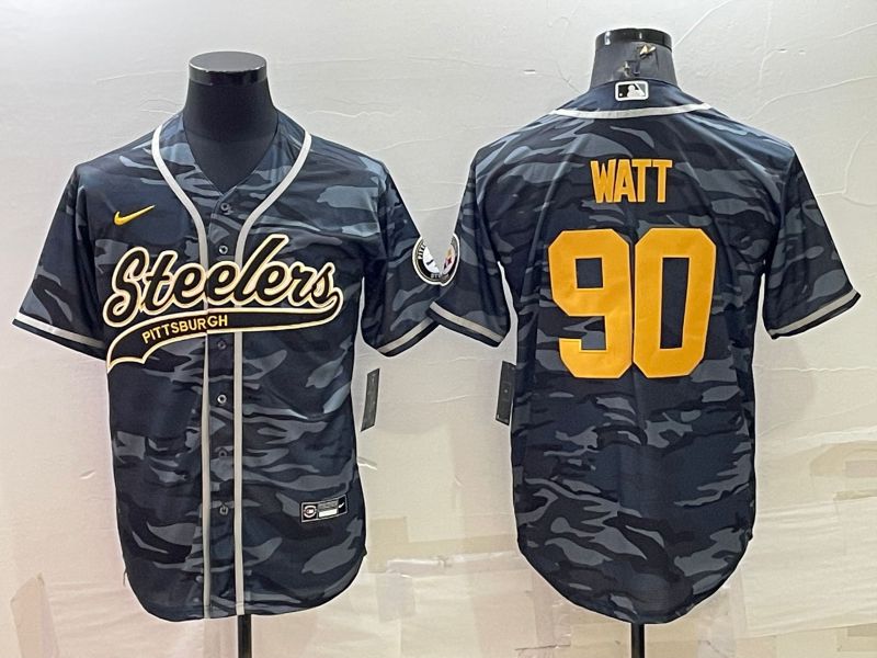 Men Pittsburgh Steelers #90 Watt Camo 2022 Nike Co branded NFL Jersey->pittsburgh steelers->NFL Jersey